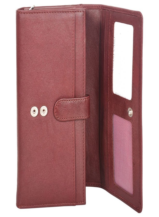 Sassora Genuine Leather Women RFID Protected Travel Wallet (12 Card Slots) - Image 4