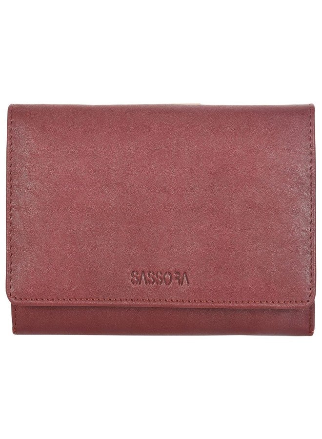 Sassora Genuine Leather Women RFID Protected Travel Wallet (12 Card Slots) - Image 1