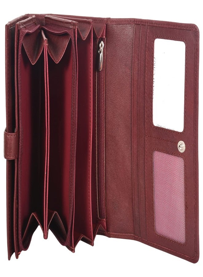 Sassora Genuine Leather Women RFID Protected Travel Wallet (12 Card Slots) - Image 2