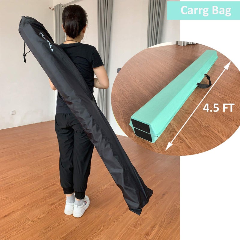 Marfula 8 FT / 9 FT Folding Balance Beam Gymnastics Floor Beam - Extra Firm - Suede Cover - Anti Slip Bottom with Carry Bag For Kids/Adults Home Use - Image 4
