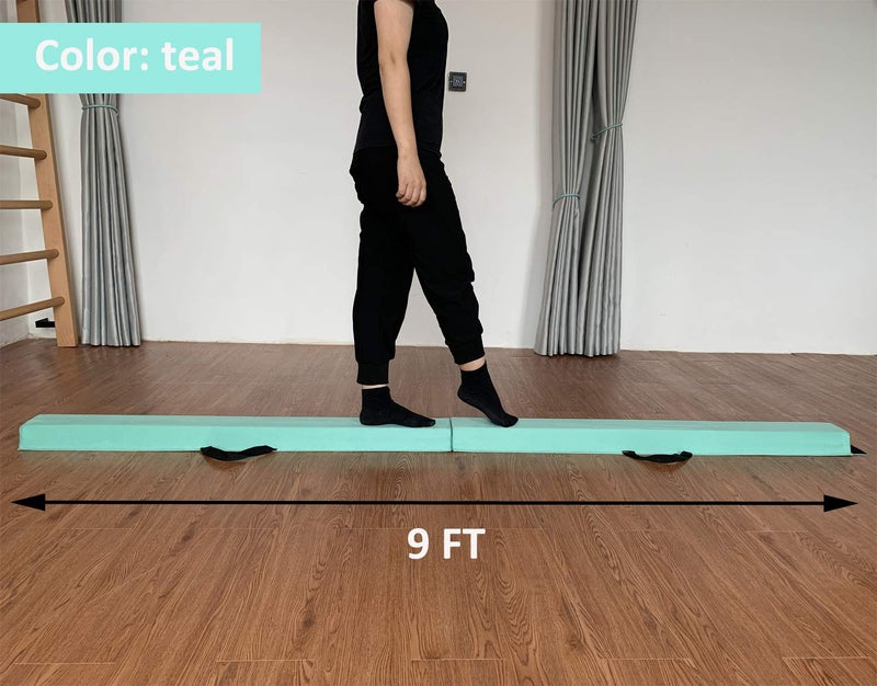 Marfula 8 FT / 9 FT Folding Balance Beam Gymnastics Floor Beam - Extra Firm - Suede Cover - Anti Slip Bottom with Carry Bag For Kids/Adults Home Use - Image 2