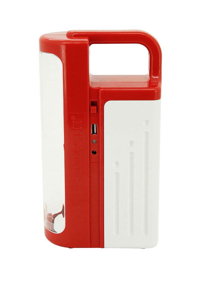 SONASHI Rechargeable Emergency Lantern  Bright LED Light with 2 Modes  Extended Battery Life with 40 Hours Working Time  Solar Charge and Power Bank Function  For Hiking and Camping SEL-702 White/Red - Image 1