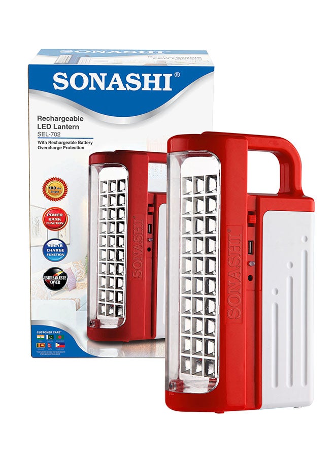 SONASHI Rechargeable Emergency Lantern  Bright LED Light with 2 Modes  Extended Battery Life with 40 Hours Working Time  Solar Charge and Power Bank Function  For Hiking and Camping SEL-702 White/Red - Image 4