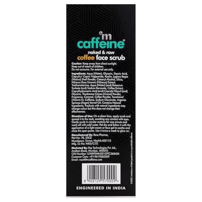 mCaffeine Coffee Exfoliating Face Scrub for Men & Women | Helps in Removing Blackheads, Dead Skin & Whiteheads | With Goodness of Caffeine & Walnut - 100gm - Image 3
