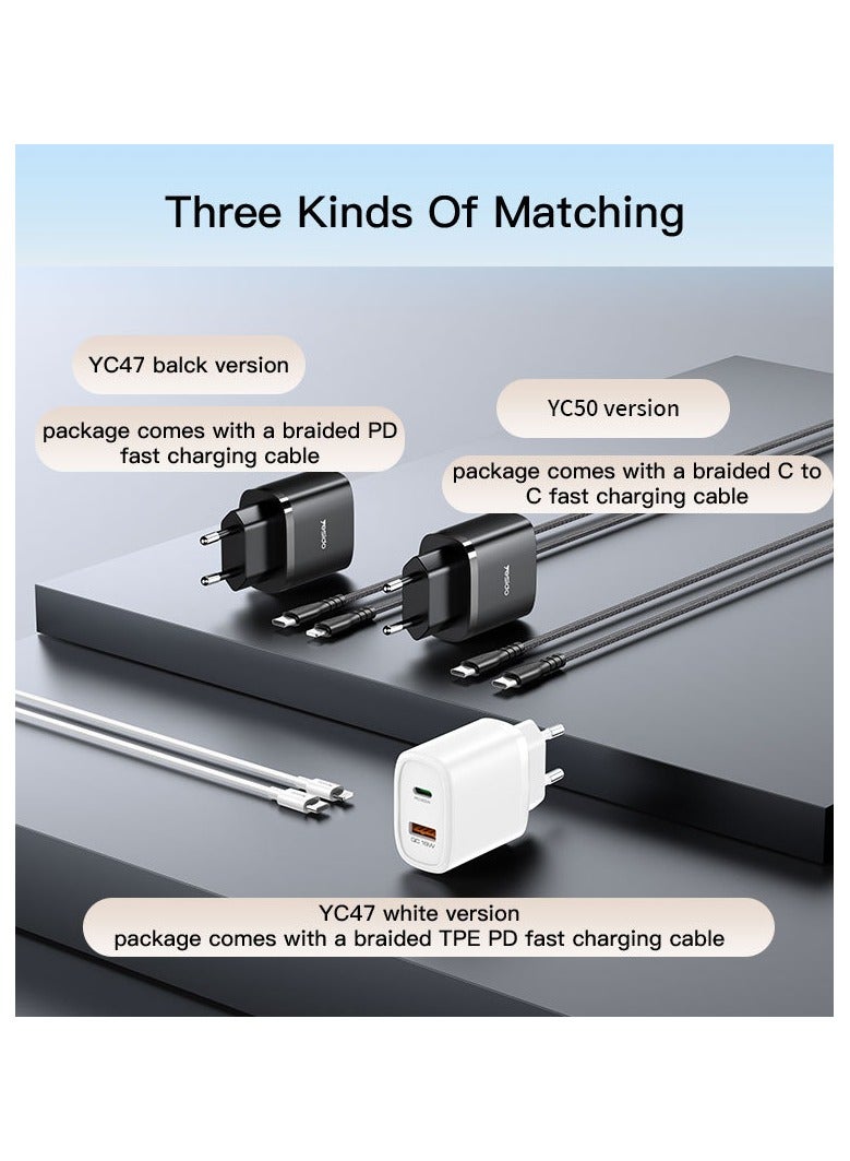 Yesido YC50 20W Fast Charging Home Charger | Type-C and USB-A Port Charger Adapter - Image 2