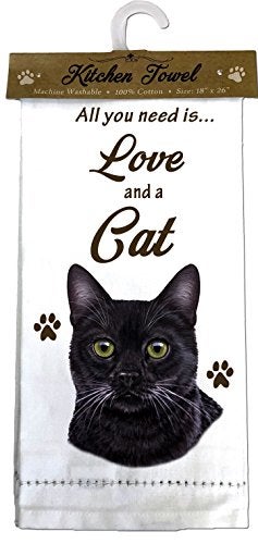 إي آند إس بتس E&S Pets Black Cat Kitchen مناشف أبيض - Image 2