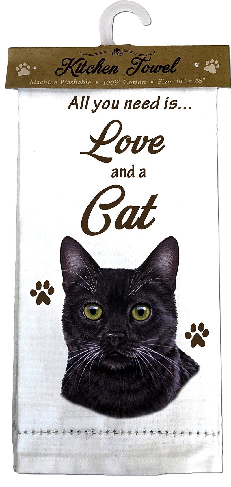 إي آند إس بتس E&S Pets Black Cat Kitchen مناشف أبيض - Image 1