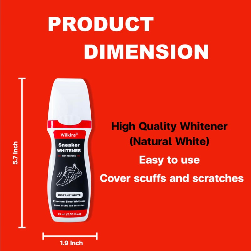Wilkins Sneaker Whitener for Shoes - Restore Whiteness on Canvas, Leather, Foam and rubber (2.53 fl oz) - Image 5