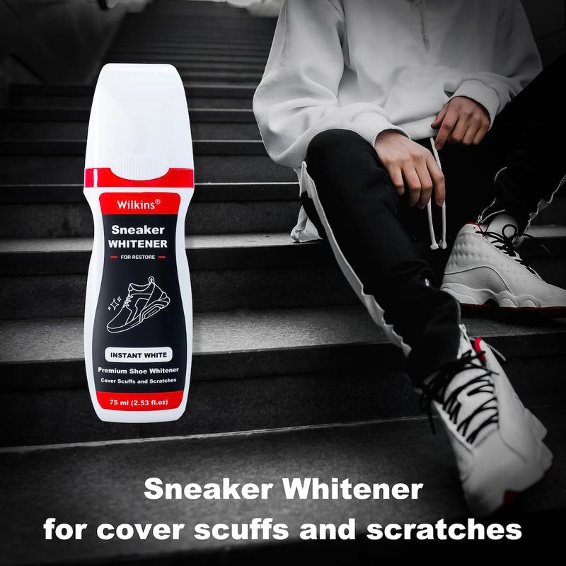 Wilkins Sneaker Whitener for Shoes - Restore Whiteness on Canvas, Leather, Foam and rubber (2.53 fl oz) - Image 3