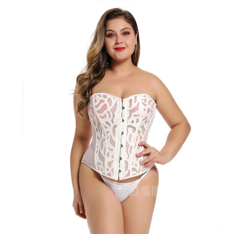 Court-Style Vest Corset Mesh See-Through Lingerie Summer Corset - Image 5