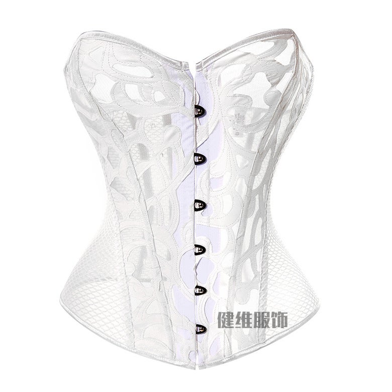 Court-Style Vest Corset Mesh See-Through Lingerie Summer Corset - Image 1