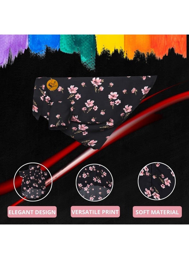 سايج سكوير قميص كلاب من مادة ناعمة مرحة | حيوان أليف بطبعة رائعة/رائعة | ناعم وخفيف الوزن | ملابس كلاب مريحة وجيدة التهوية | زي سترة عصري (مقاس كبير جدًا - 30 بوصة) (طبعة زهور سوداء) - Image 3