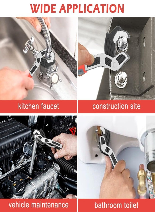Trasylph 2PCS Adjustable Wrench, 7-15mm,15-35mm Self-Adjusting Quick Wrench,Multifunctional Self-Locking Pipe Wrench Tool,Auto Size Rapid Wrench for Car,Bicycle, Plumbing Repairs - Image 3