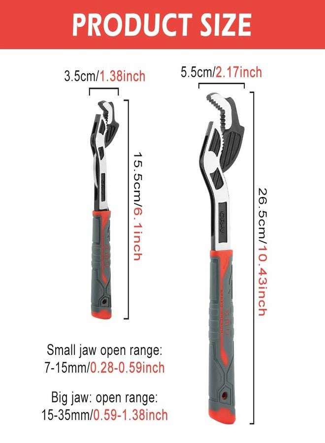 Trasylph 2PCS Adjustable Wrench, 7-15mm,15-35mm Self-Adjusting Quick Wrench,Multifunctional Self-Locking Pipe Wrench Tool,Auto Size Rapid Wrench for Car,Bicycle, Plumbing Repairs - Image 2