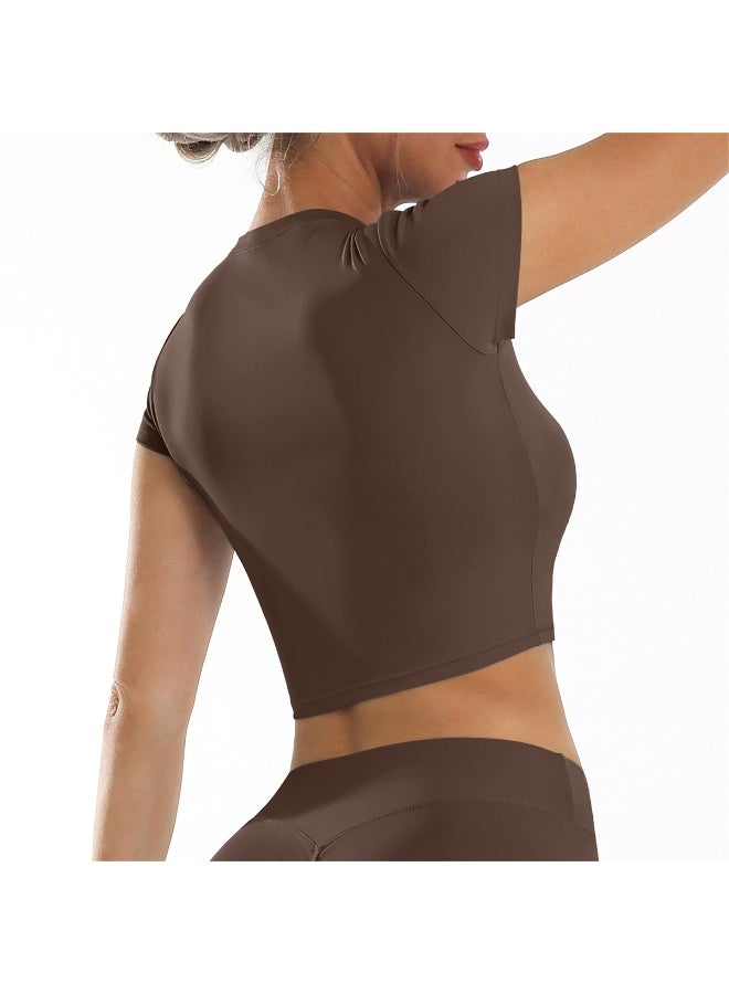 general Crop Top Shirt Short Sleeves Tank Top Yoga Breathable Sports Fitness Workout T-Shirt for Women - Image 3