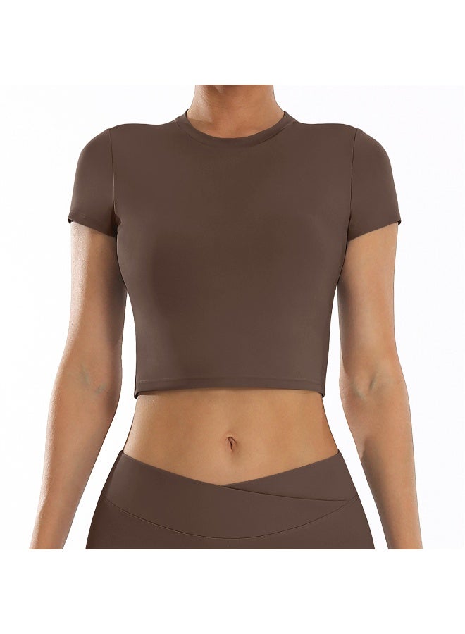 general Crop Top Shirt Short Sleeves Tank Top Yoga Breathable Sports Fitness Workout T-Shirt for Women - Image 1