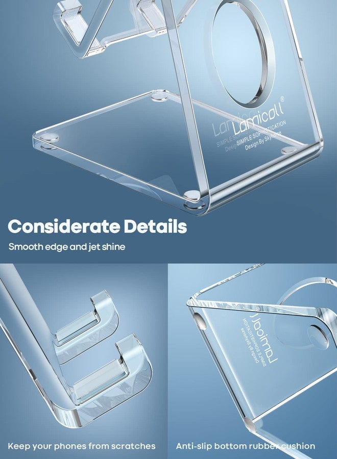 Lamicall Cell Phone Stand, Desk Accessories - Clear Office Cell Phone Holder, Acrylic Phone Stand, Desktop, Acrylic Office Desk Accessories, Office Decor, Suitable for iPhone, 4-8'' Phone - Image 5