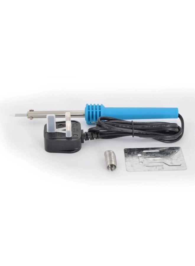 Terminator Soldering Iron 40W with 13A plug, 8 Gm Solder Wire, Metal Stand and long life Tip. Esma Approved - Image 1