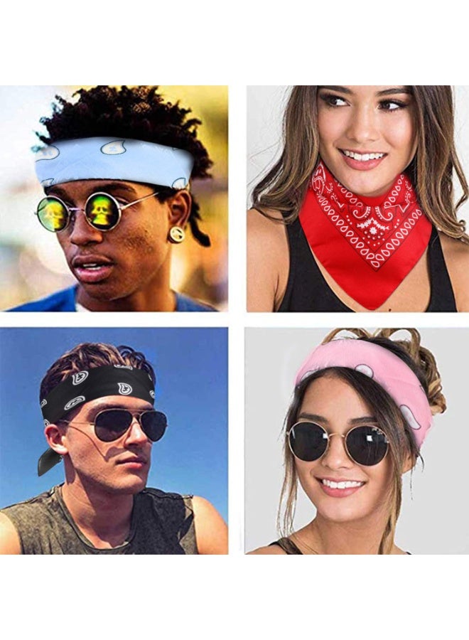 Harse 10 Pcs Paisley Bandanas – Multi-Purpose Cowboy Head Wraps, Scarves & Wristbands for Adults & Kids, 22x22 Inch - Image 3