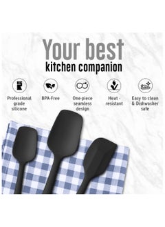 MMG 6-Piece Silicone Spatula Set - Kitchen Utensils Set for Baking, Cooking, and Mixing, 600 °F Heat ResistantNon Stick,BPA-Free Dishwasher Safe  - Image 3