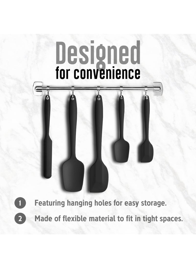 MMG 6-Piece Silicone Spatula Set - Kitchen Utensils Set for Baking, Cooking, and Mixing, 600 °F Heat ResistantNon Stick,BPA-Free Dishwasher Safe  - Image 5