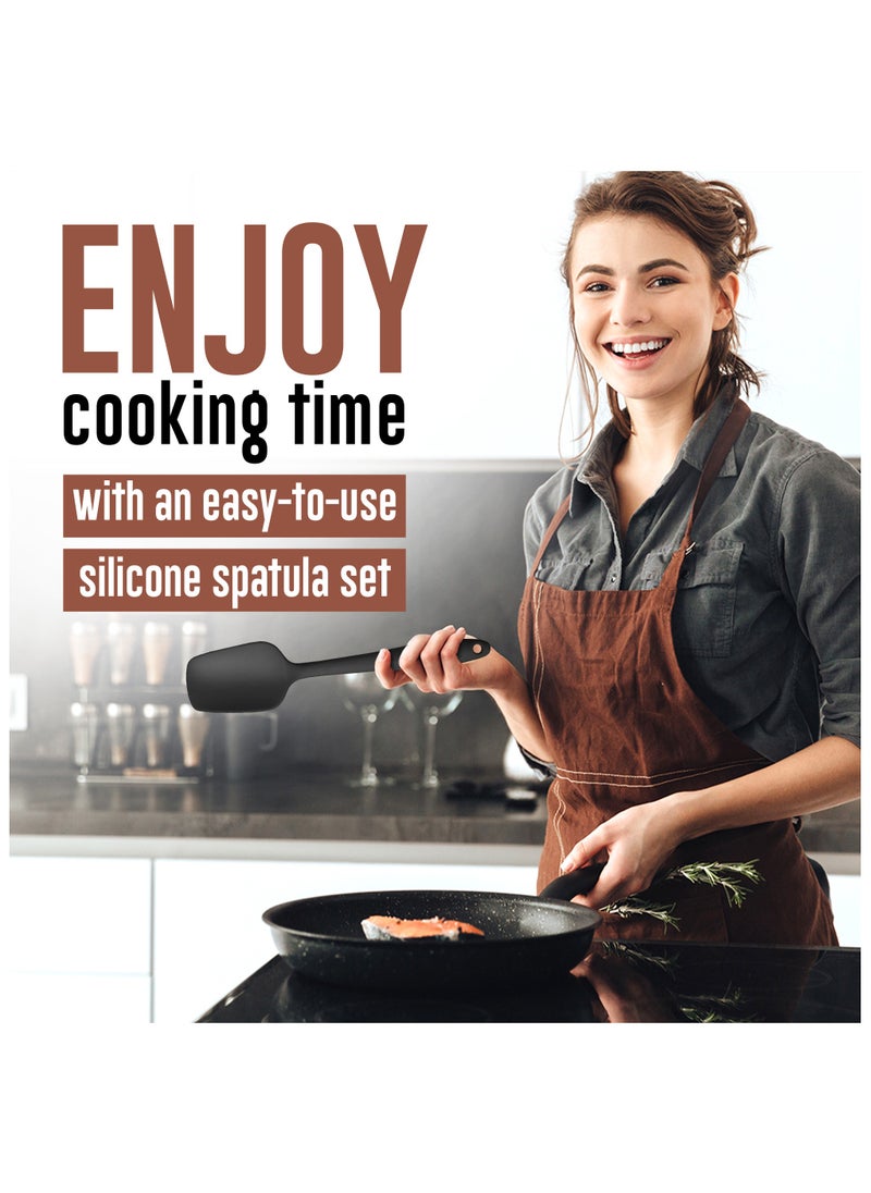 MMG 6-Piece Silicone Spatula Set - Kitchen Utensils Set for Baking, Cooking, and Mixing, 600 °F Heat ResistantNon Stick,BPA-Free Dishwasher Safe  - Image 2