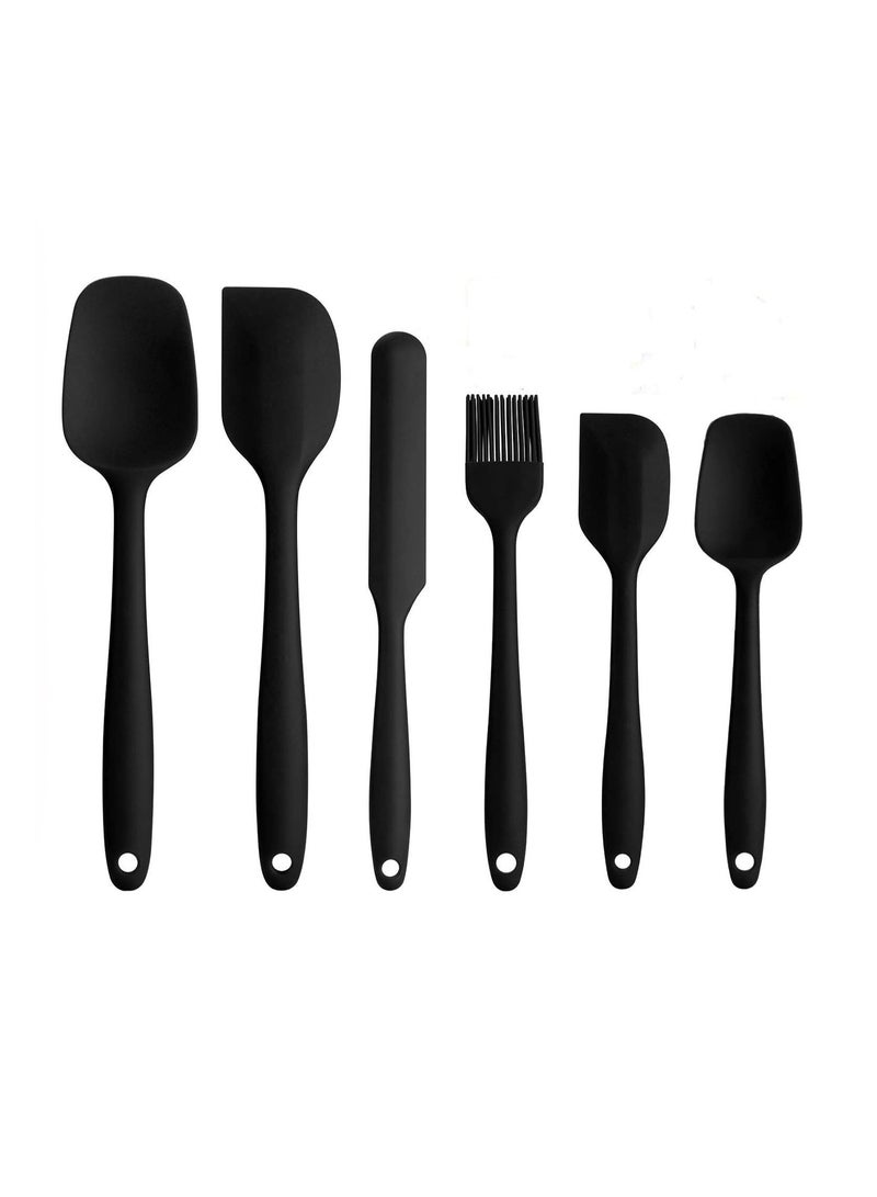 MMG طقم ملعقات سيليكون 6 قطع - مجموعة أدوات المطبخ للخبز والطهي والخلط، مقاومة للحرارة حتى 600 °ف، غير لاصقة، خالية من BPA وآمنة في غسالة الصحون - Image 1