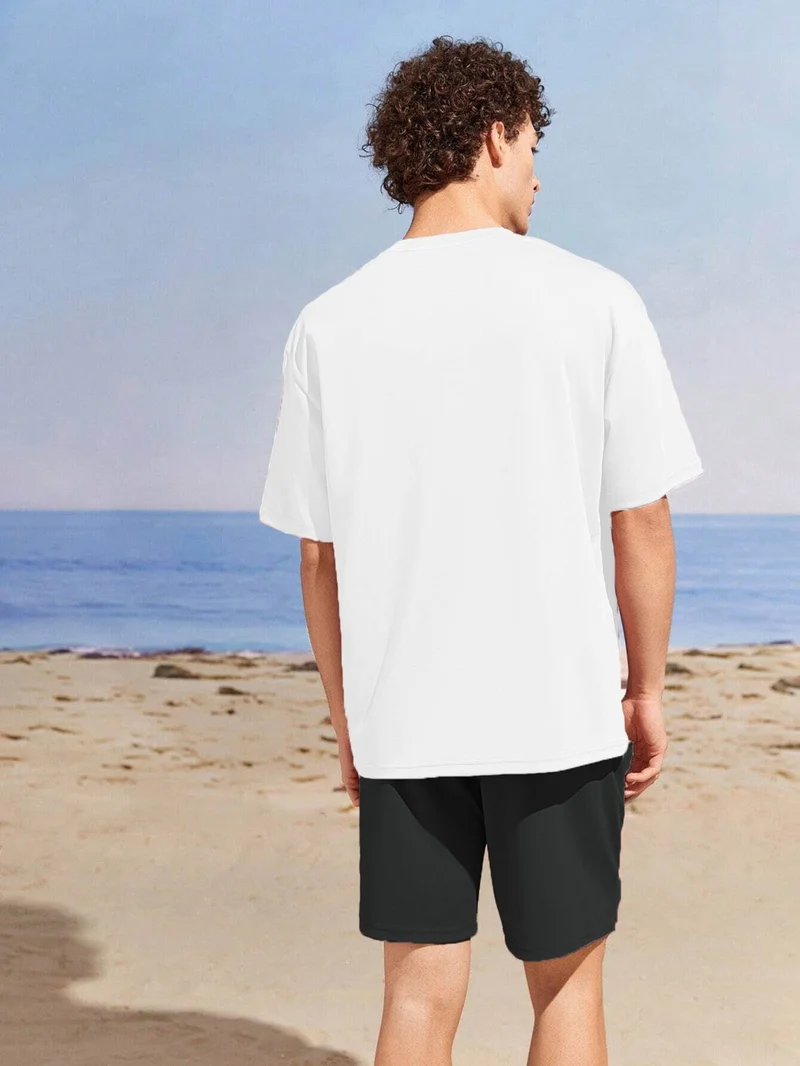 DogFish Lover Couple Combination T-Shirt-Shorts Futurehope Printed Oversize Orange