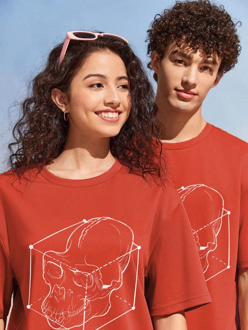 DogFish Lover Couple Combination T-Shirt-Shorts Futurehope Printed Oversize Orange