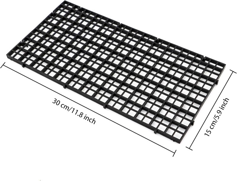 ALEGI Aquarium Fish Tank Bottom Isolation 8 Pcs, Plastic Egg Crate Grid Divider Tray Egg (S 8pcs Black) - Image 2