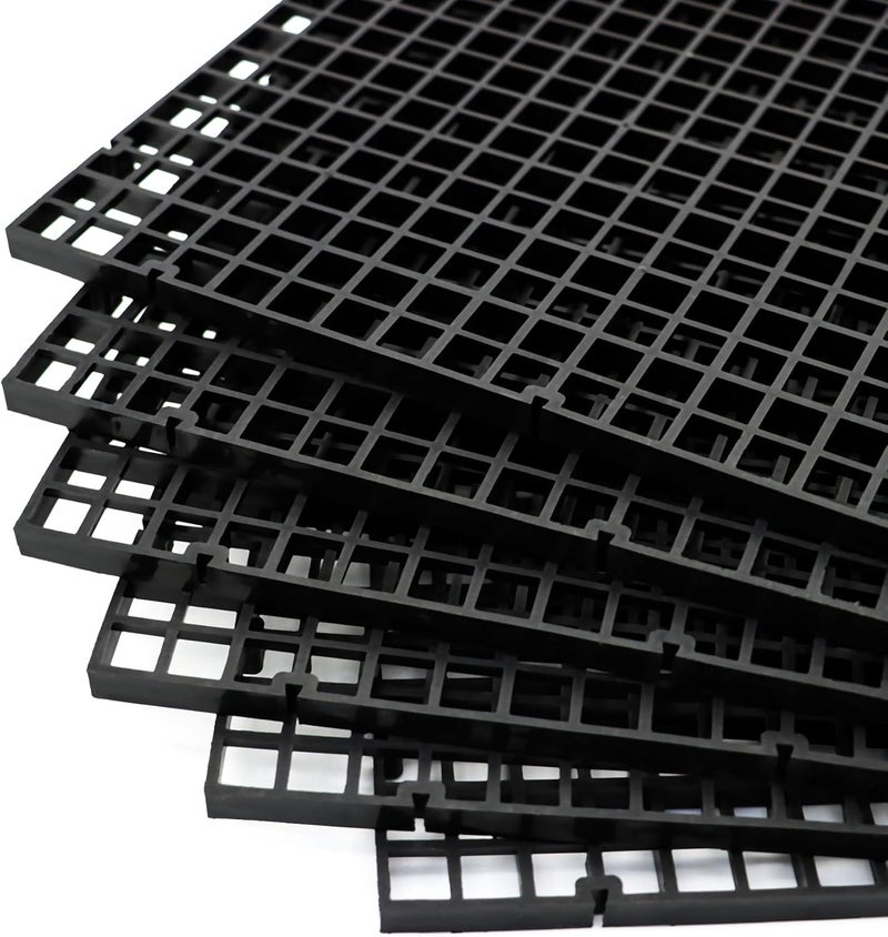 ALEGI Aquarium Fish Tank Bottom Isolation 8 Pcs, Plastic Egg Crate Grid Divider Tray Egg (S 8pcs Black) - Image 3
