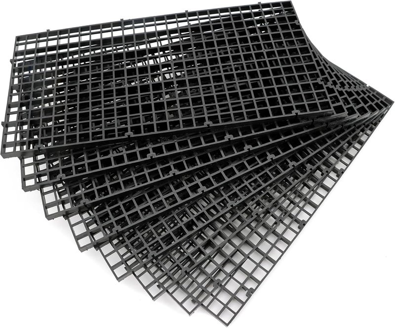 ALEGI Aquarium Fish Tank Bottom Isolation 8 Pcs, Plastic Egg Crate Grid Divider Tray Egg (S 8pcs Black) - Image 1