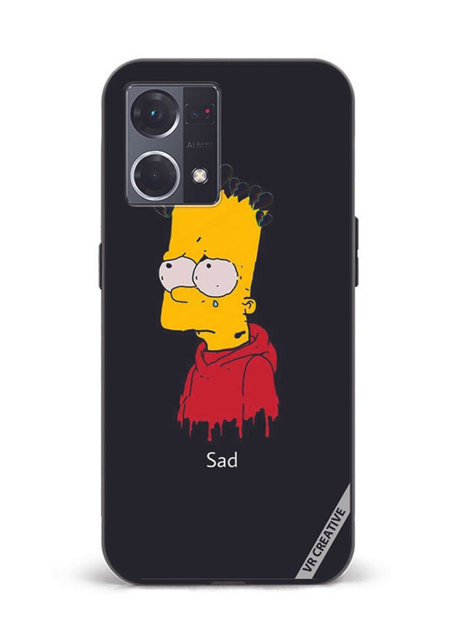 VR CREATIVE Protective Case Cover For Oppo Reno8 4G Sad Design Multicolour - Image 1