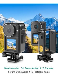 SYOSI Camera Frame Heat Dissipation Bracket Protective Frame for DJI Action 4/3 Camera Plastic Border Vlogging Cage with Movable Base and Short Screw for Video Light Microphone Quick Release Lock  - Image 2