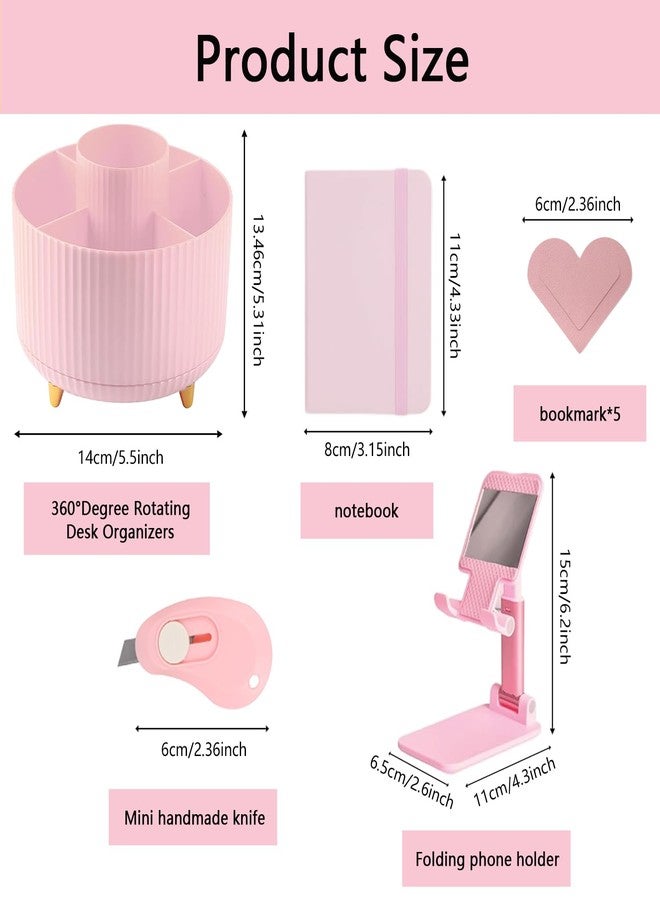 suniya Office Supplies,Desk Accessories,with Stapler, Tape Dispenser,Desk Organizer,Folding Phone Holder,Pen,Journal Notebook,Scissor,Staple Remover,Staples,Clear Tape,Sticky Notes,Paper Clips,Bookmark,Ect - Image 5
