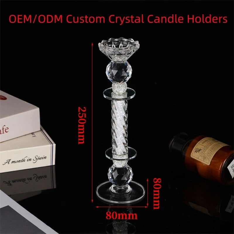 Y&D Handmade Crystal Glass Candle Holder Aroma Diffuser Vase Set, Roman French Retro Wedding Centerpiece Dinner Party Decor, Modern Luxury - Image 5
