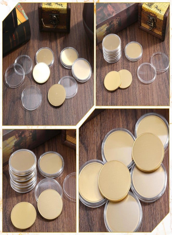 PercyEffie 10Pcs Brass Blank Challenge Coins, 40mm Laser Engraving Brass Coin Blanks Bulk, Custom with Acrylic Protection Box for Stamping DIY Crafts Birthday Travel Commemorative Collection Supplies - Image 4