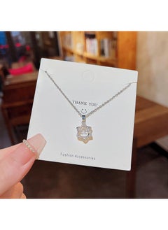 نيبمينينت New Titanium Steel Necklace Jewelry Female Niche Design Net Red Pendant Versatile High-grade Non-fading Light Luxury Clavicle Chain 
