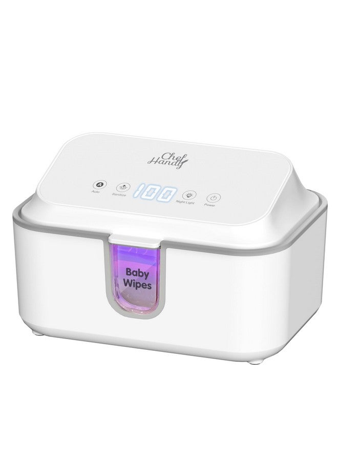 Chefhandy Wipe Warmer, Baby Wipe Warmer with UV Sanitizer, Diaper Wipe Warmer, Wet Wipes Dispenser with 3 Heating Modes, Night Light, Large Capacity, and One-Handed Operation (White) - Image 1