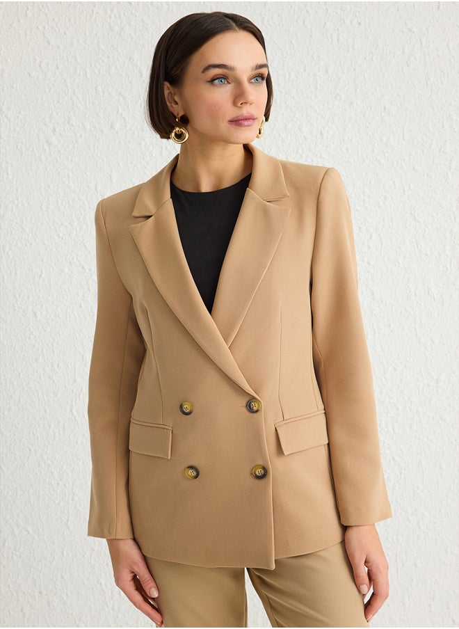 trendyol Women Bow/Ribbon Detail Shirt Collar Crop Woven Blazer Jacket TWOAW25BC00018  - Image 2