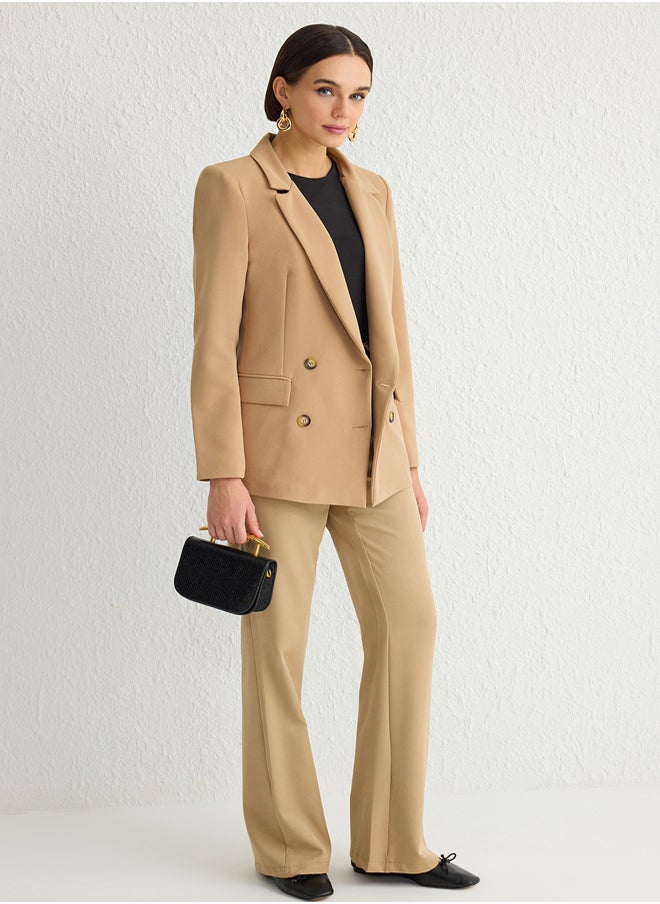 trendyol Women Bow/Ribbon Detail Shirt Collar Crop Woven Blazer Jacket TWOAW25BC00018  - Image 1