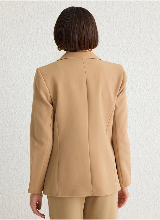 trendyol Women Bow/Ribbon Detail Shirt Collar Crop Woven Blazer Jacket TWOAW25BC00018  - Image 5