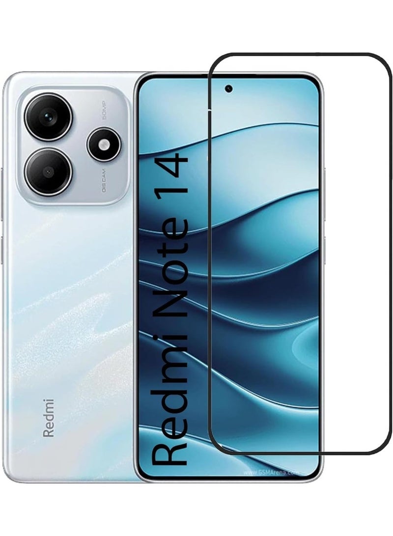 ميجوفاست واقي شاشة زجاجي مقوى لهاتف Redmi NOTE 14، تغطية كاملة من الحافة إلى الحافة بإطار أسود - صلابة 9H، وضوح عالي الدقة، مقاوم للخدش، خالٍ من الفقاعات - Image 1