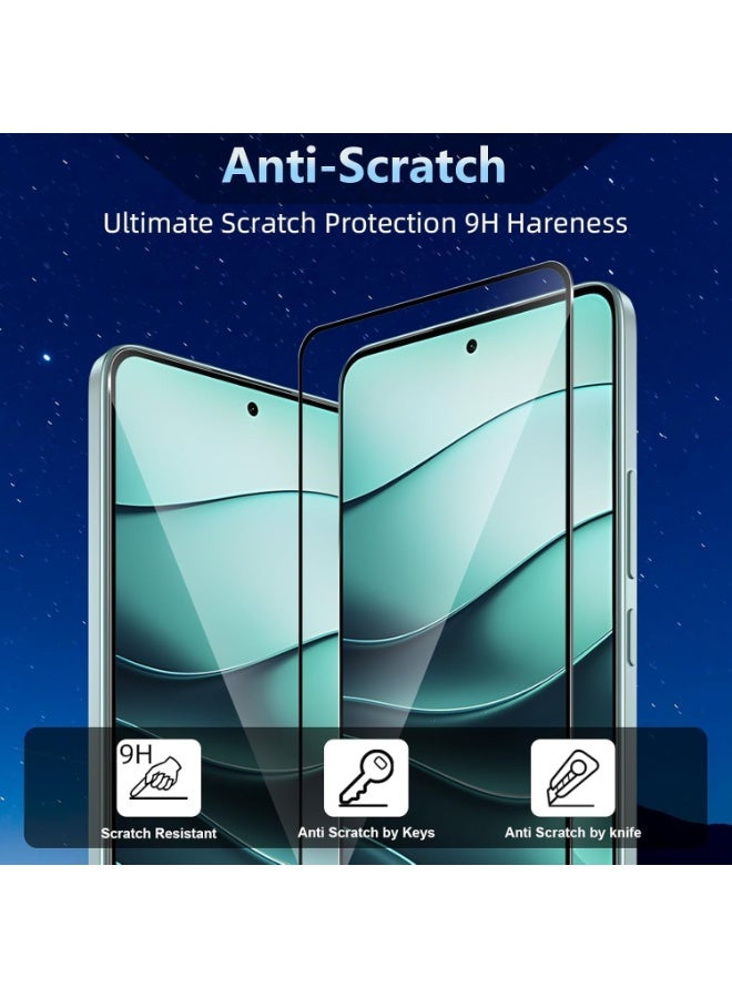 ميجوفاست واقي شاشة زجاجي مقوى لهاتف Redmi NOTE 14، تغطية كاملة من الحافة إلى الحافة بإطار أسود - صلابة 9H، وضوح عالي الدقة، مقاوم للخدش، خالٍ من الفقاعات - Image 2