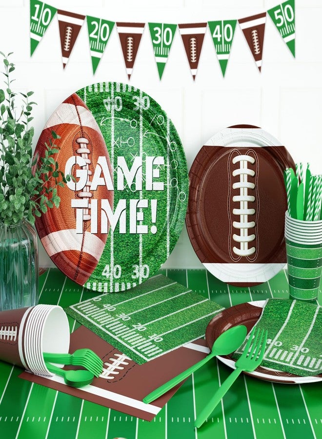Hombae Football Birthday Party Decorations with Tableware Set, Game Time Plates, Napkins, Cutlery, Tablecloth, Banner, Tailgate Touchdown Party Supplies, Serves 20 Guests - Image 4