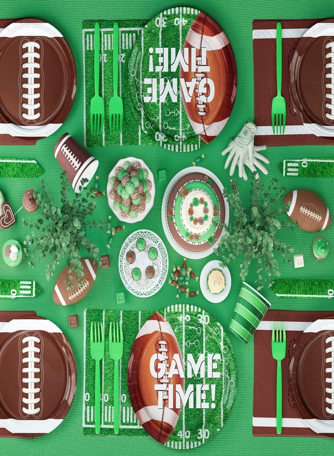 Hombae Football Birthday Party Decorations with Tableware Set, Game Time Plates, Napkins, Cutlery, Tablecloth, Banner, Tailgate Touchdown Party Supplies, Serves 20 Guests - Image 5