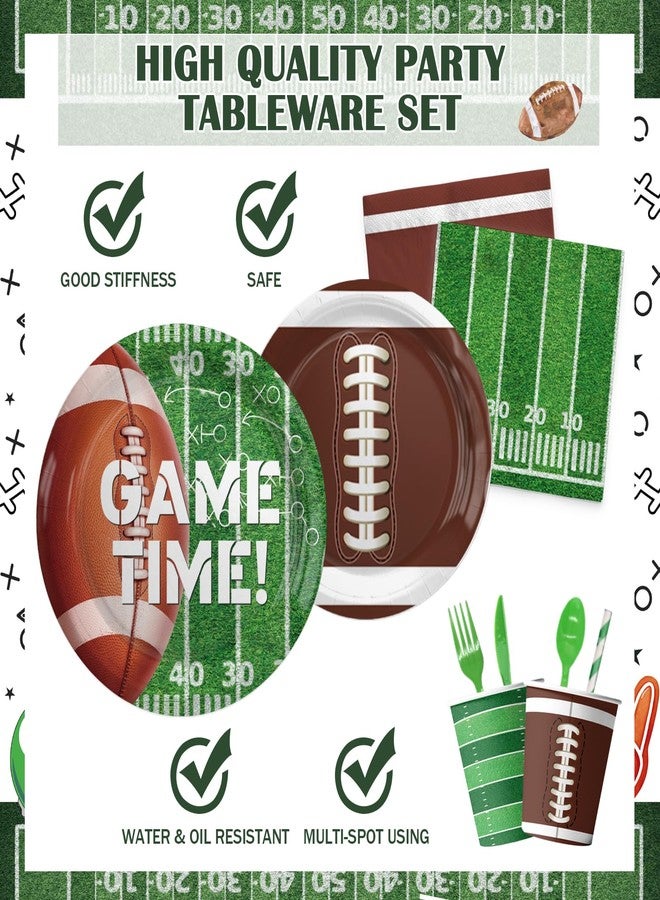 Hombae Football Birthday Party Decorations with Tableware Set, Game Time Plates, Napkins, Cutlery, Tablecloth, Banner, Tailgate Touchdown Party Supplies, Serves 20 Guests - Image 3