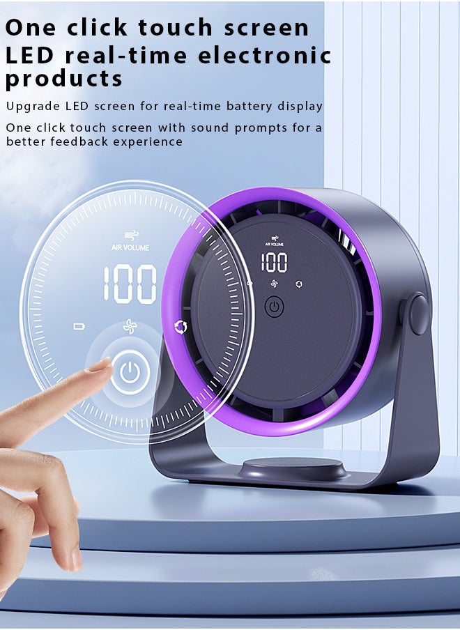 Generic Desk Fan,Desktop fan touch digital display usb,able Fan Desktop Fan Wall-Mounted Fan Portable Cooling Fan  USB Fan Air Circulator Fan, Long Lasting Power,, with 100 Speeds,  for Home Bedroom Office Kitchen Travel（dark grey）  - Image 5