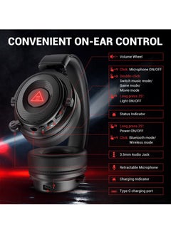 EKSA E900BT Wireless Gaming Headset With Mic Bluetooth Wired Gaming Headphones For PC PS4 Xbox Switch Laptop Mobile  - Image 5