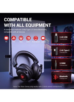 EKSA E900BT Wireless Gaming Headset With Mic Bluetooth Wired Gaming Headphones For PC PS4 Xbox Switch Laptop Mobile  - Image 2